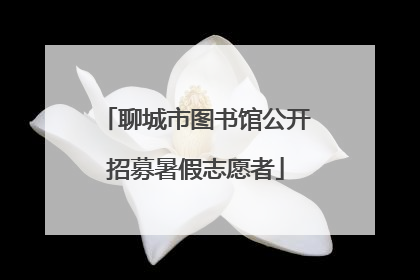 聊城市图书馆公开招募暑假志愿者