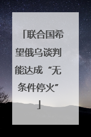 联合国希望俄乌谈判能达成“无条件停火”