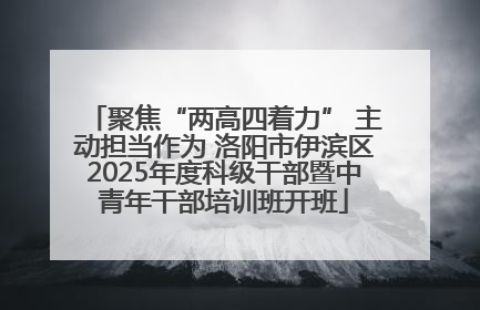 聚焦“两高四着力” 主动担当作为 洛阳市伊滨区2025年度科级干部暨中青年干部培训班开班