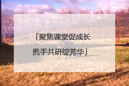 聚焦课堂促成长 携手共研绽芳华