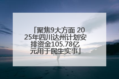 聚焦9大方面 2025年四川达州计划安排资金105.78亿元用于民生实事