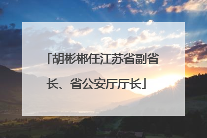 胡彬郴任江苏省副省长、省公安厅厅长
