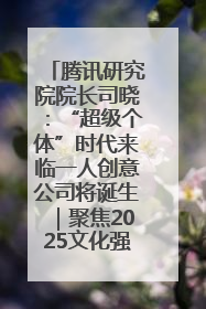 腾讯研究院院长司晓：“超级个体”时代来临一人创意公司将诞生｜聚焦2025文化强国建设高峰论坛