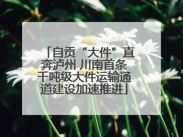 自贡“大件”直奔泸州 川南首条千吨级大件运输通道建设加速推进