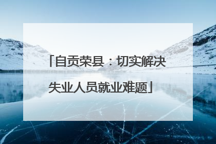 自贡荣县：切实解决失业人员就业难题