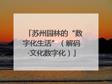 苏州园林的“数字化生活”（解码·文化数字化）