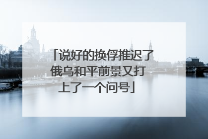 说好的换俘推迟了 俄乌和平前景又打上了一个问号