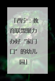 西宁：教育联盟聚力办好“家门口”的幼儿园