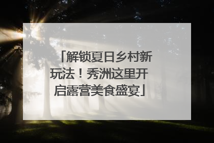 解锁夏日乡村新玩法！秀洲这里开启露营美食盛宴