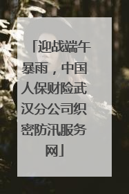 迎战端午暴雨，中国人保财险武汉分公司织密防汛服务网