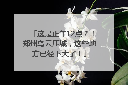 这是正午12点？！郑州乌云压城，这些地方已经下大了！