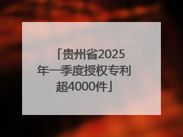 贵州省2025年一季度授权专利超4000件