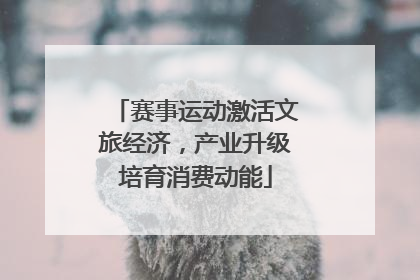 赛事运动激活文旅经济，产业升级培育消费动能