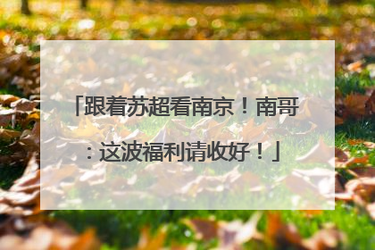 跟着苏超看南京！南哥：这波福利请收好！