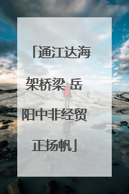 通江达海架桥梁 岳阳中非经贸正扬帆