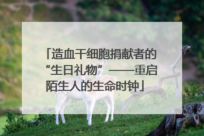 造血干细胞捐献者的“生日礼物”——重启陌生人的生命时钟
