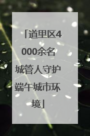 道里区4000余名城管人守护端午城市环境