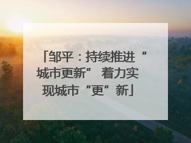 邹平：持续推进“城市更新” 着力实现城市“更”新