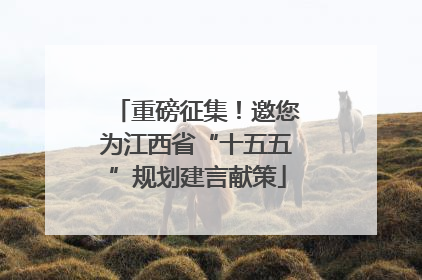 重磅征集！邀您为江西省“十五五”规划建言献策