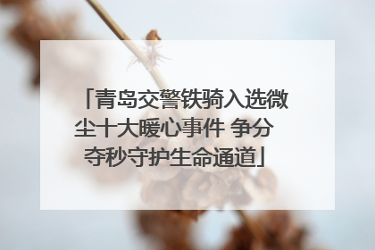 青岛交警铁骑入选微尘十大暖心事件 争分夺秒守护生命通道