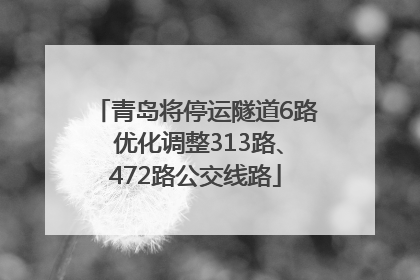 青岛将停运隧道6路 优化调整313路、472路公交线路