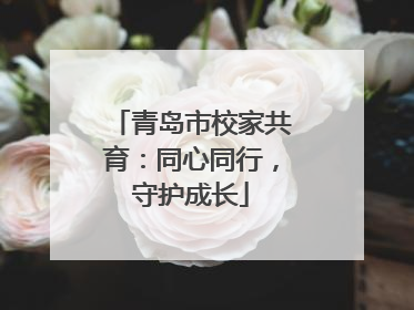 青岛市校家共育：同心同行，守护成长