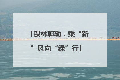锡林郭勒：乘“新”风向“绿”行