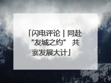 闪电评论｜同赴“友城之约” 共襄发展大计