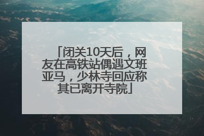 闭关10天后，网友在高铁站偶遇文班亚马，少林寺回应称其已离开寺院