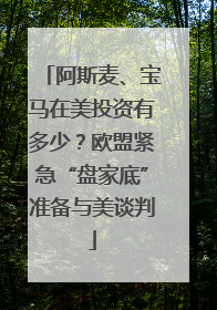 阿斯麦、宝马在美投资有多少？欧盟紧急“盘家底”准备与美谈判