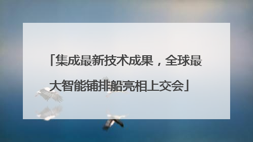 集成最新技术成果，全球最大智能铺排船亮相上交会