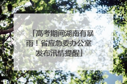 高考期间湖南有暴雨！省应急委办公室发布汛情提醒