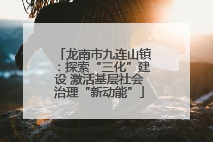 龙南市九连山镇：探索“三化”建设 激活基层社会治理“新动能”