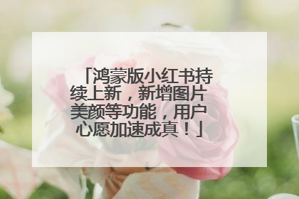 鸿蒙版小红书持续上新，新增图片美颜等功能，用户心愿加速成真！