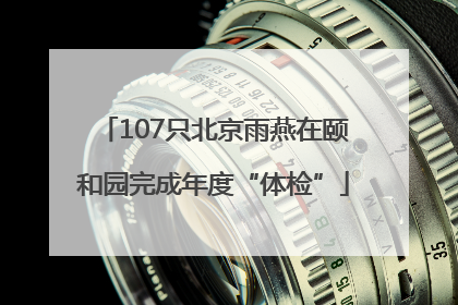 107只北京雨燕在颐和园完成年度“体检”