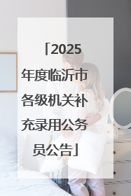 2025年度临沂市各级机关补充录用公务员公告