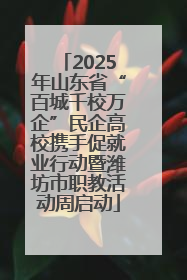 2025年山东省“百城千校万企”民企高校携手促就业行动暨潍坊市职教活动周启动