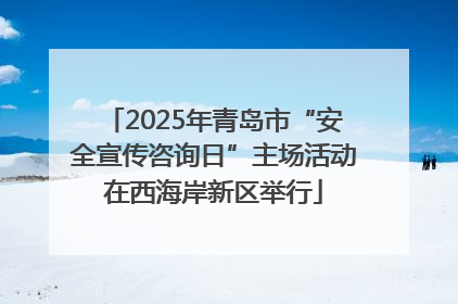 2025年青岛市“安全宣传咨询日”主场活动在西海岸新区举行