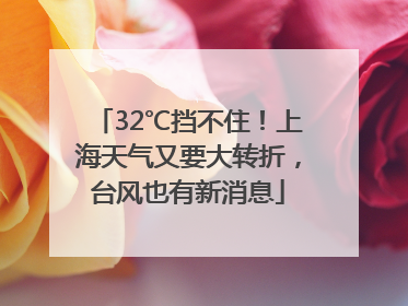 32℃挡不住！上海天气又要大转折，台风也有新消息